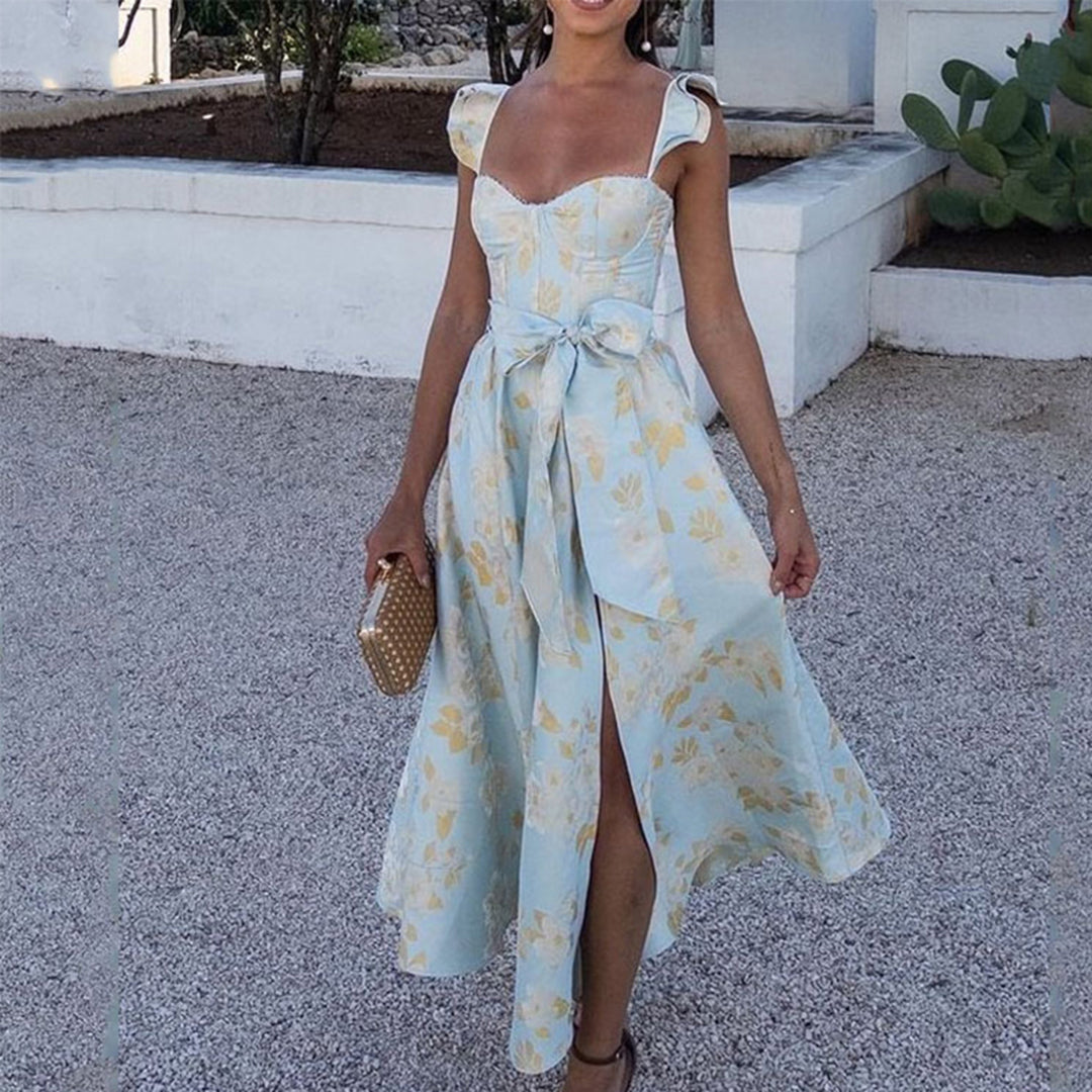 ALINA - Elegant blomstret sommerkjole