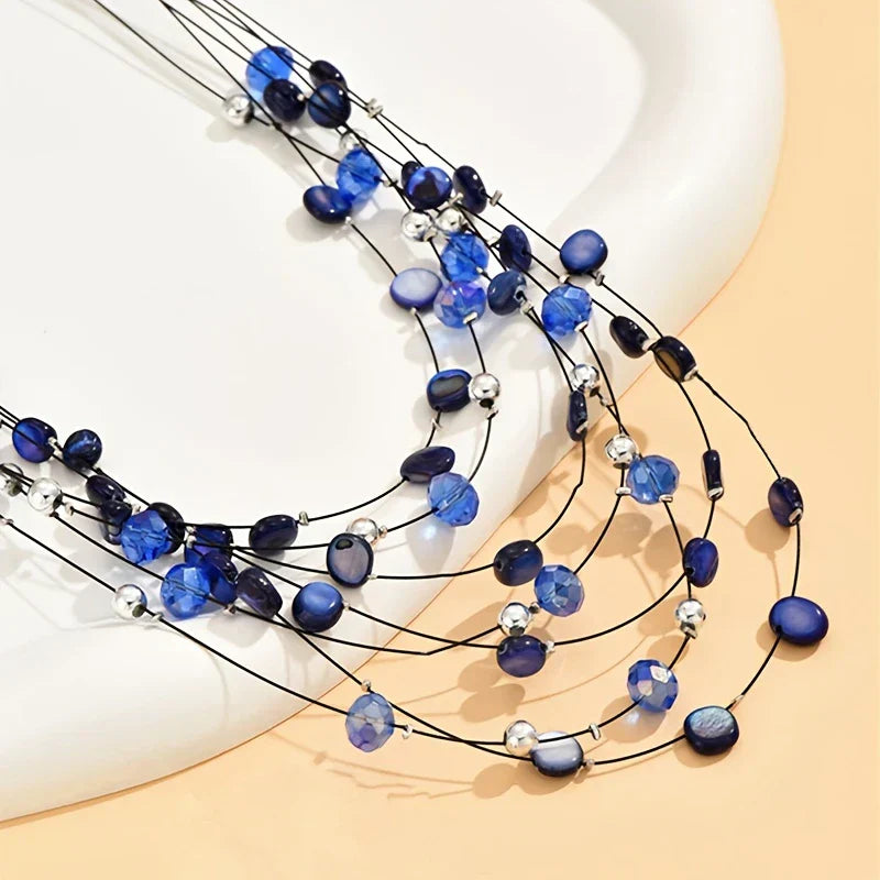 Mabelline - Elegant flerlag perlekjede i bohemsk stil