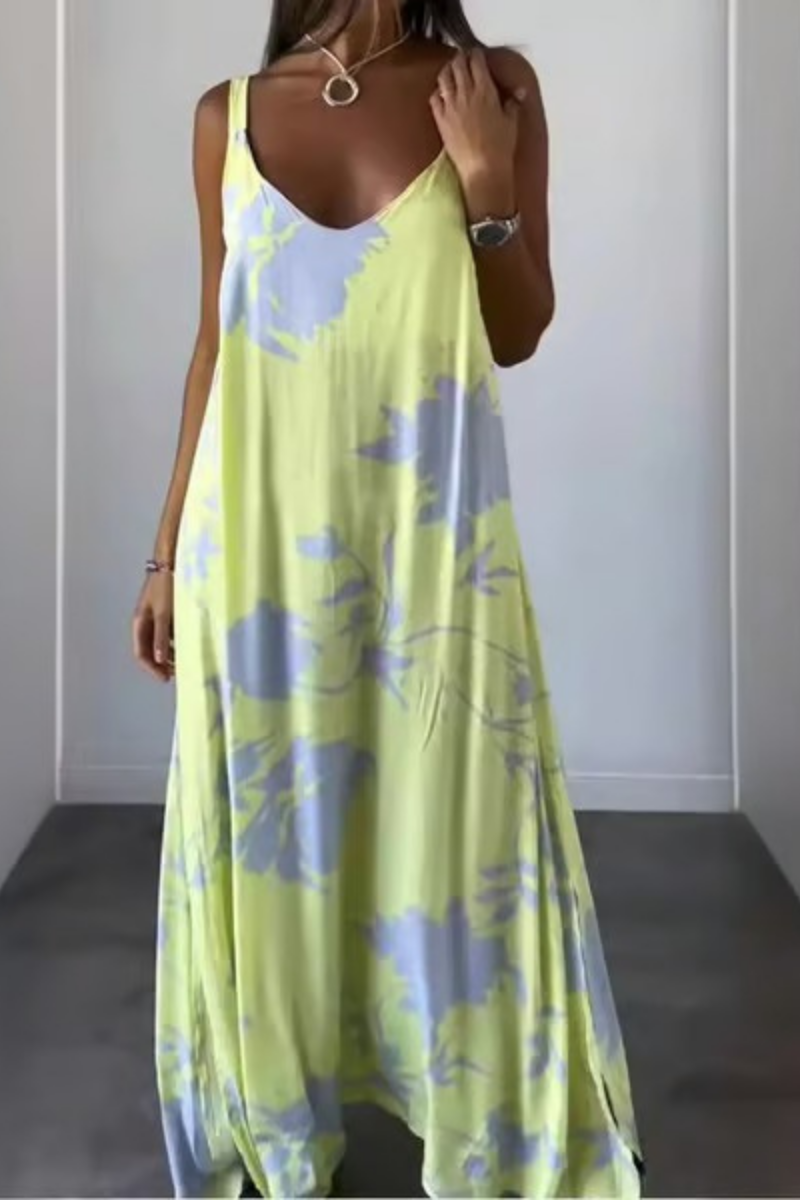 Rossie | Kjeledress uten ermer med stilige blomster