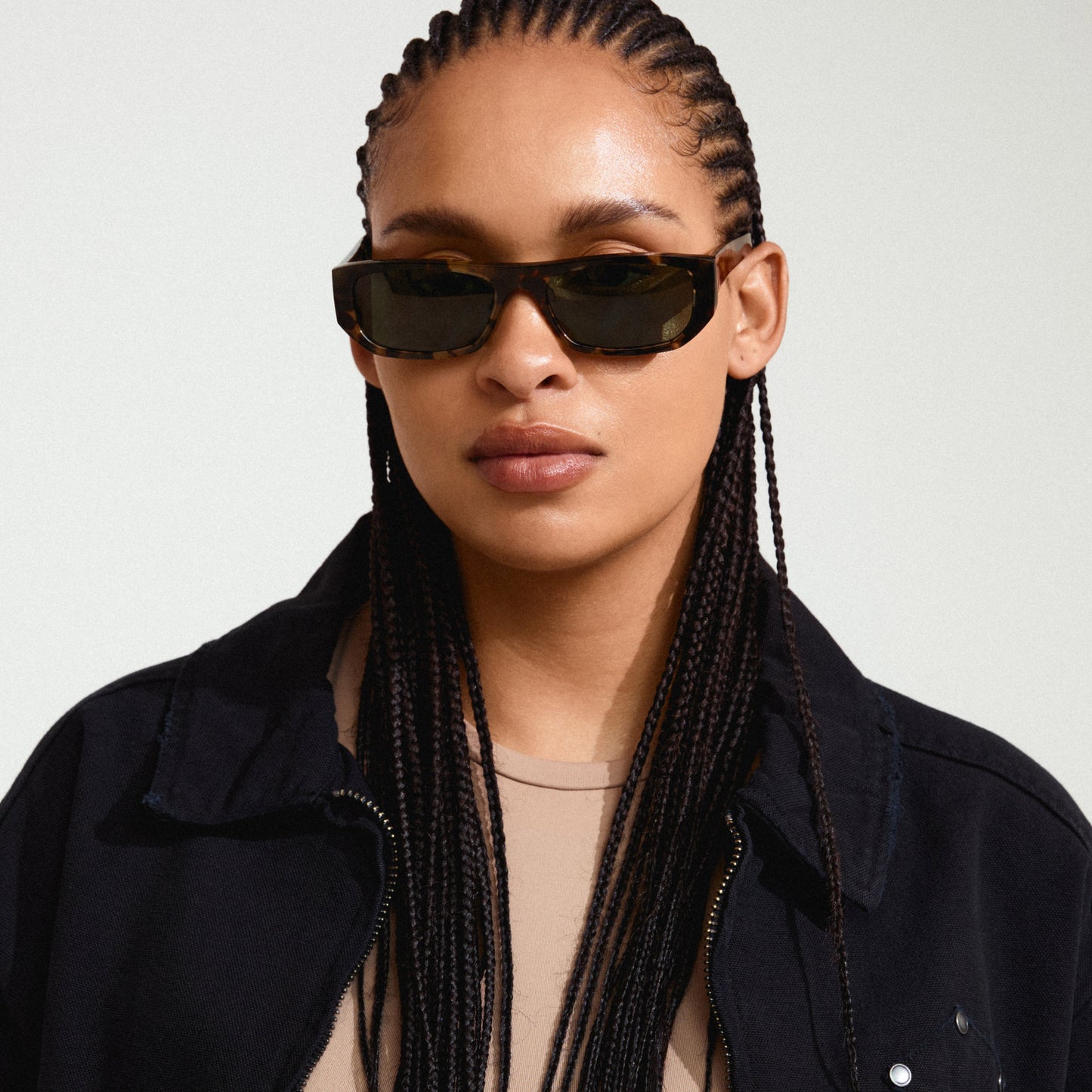 AINSLEY solbriller tortoise-brun