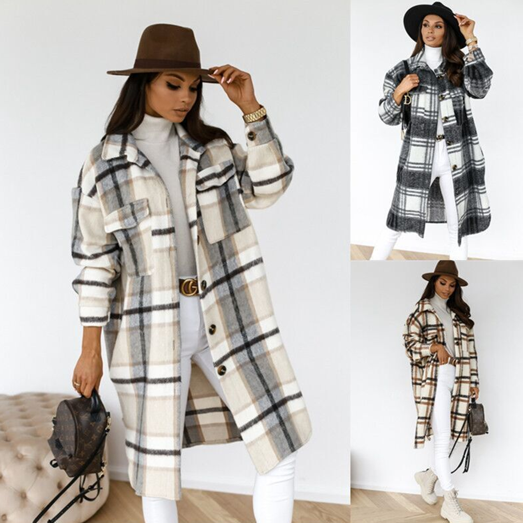 AOIFE - Rutete frakk for damer