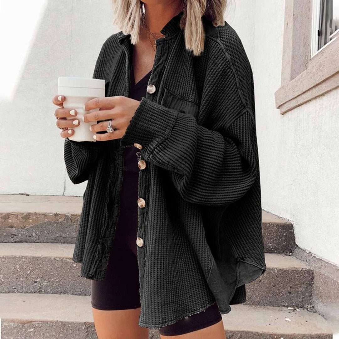 HADLY - Løs ribbestrikket cardigan