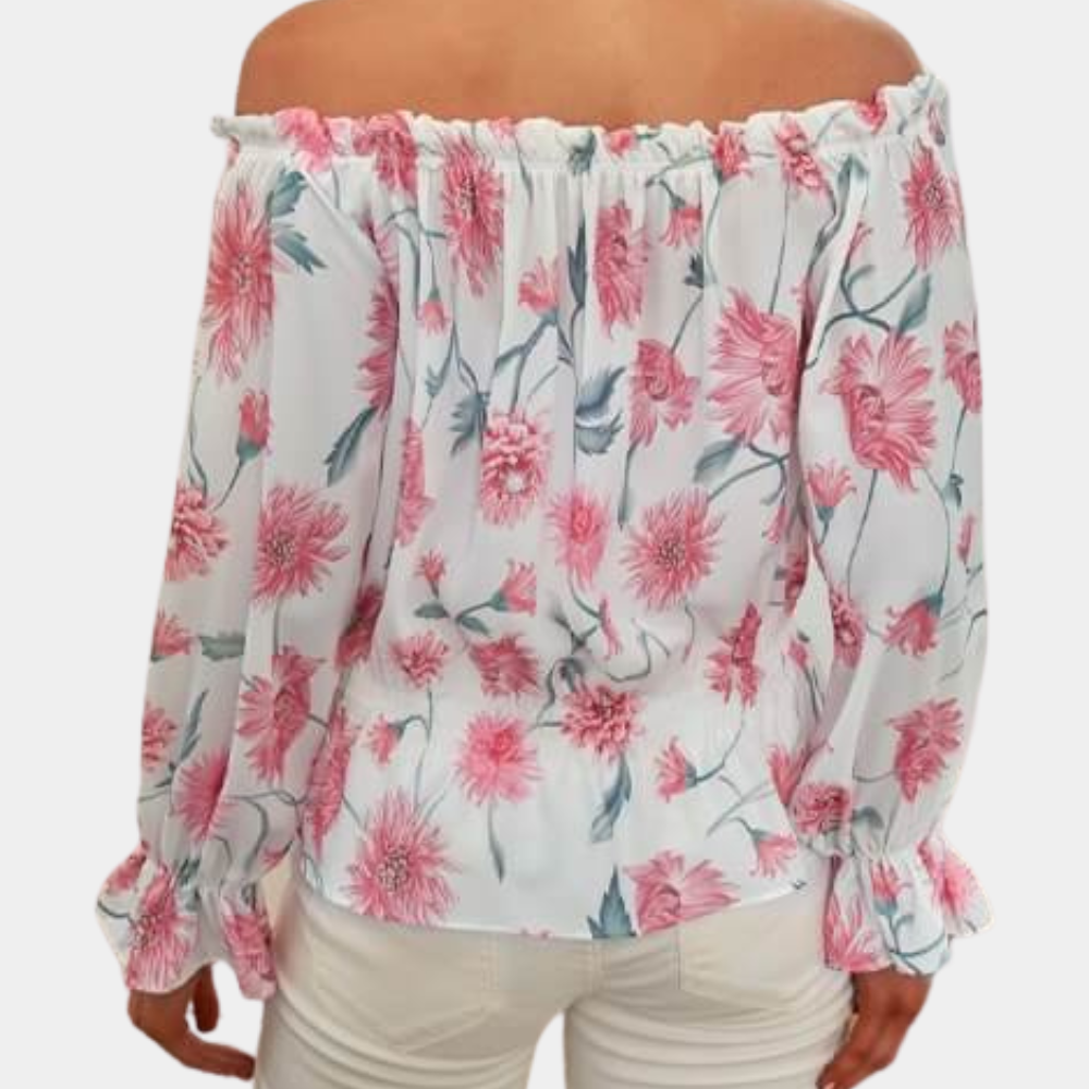 Stilig sommerblomstret bluse for kvinner