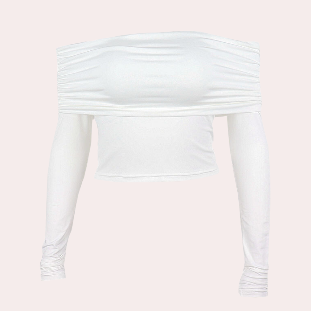 Sommer ermet off-shoulder topp for kvinner