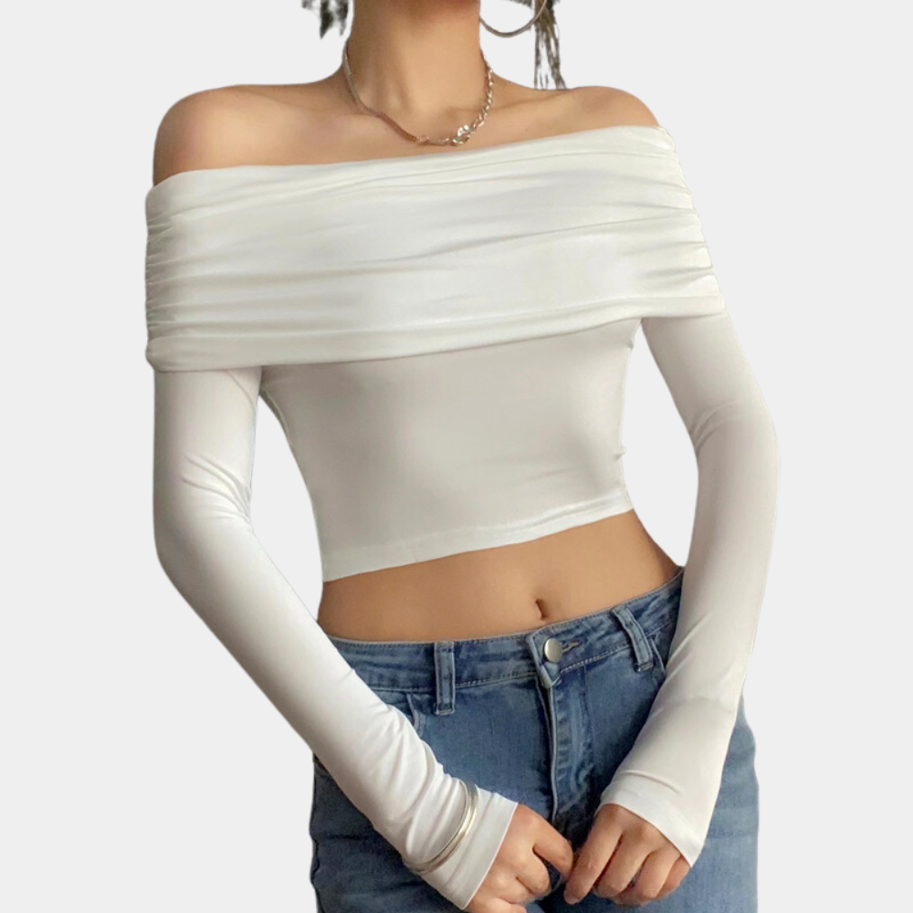 Sommer ermet off-shoulder topp for kvinner