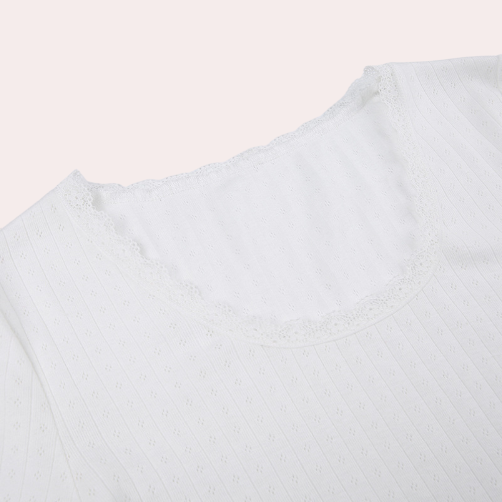 Strikket langermet sommertopp for kvinner