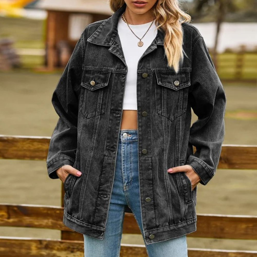 Elizabeth - Vinterjakke i denim til dame