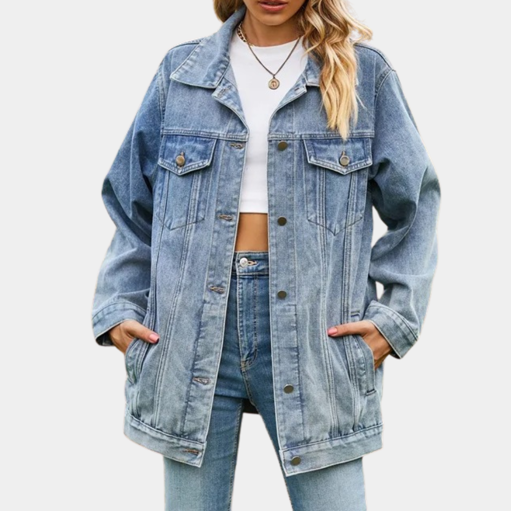 Elizabeth - Vinterjakke i denim til dame