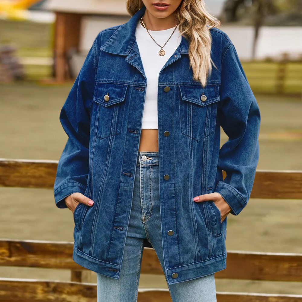 Elizabeth - Vinterjakke i denim til dame
