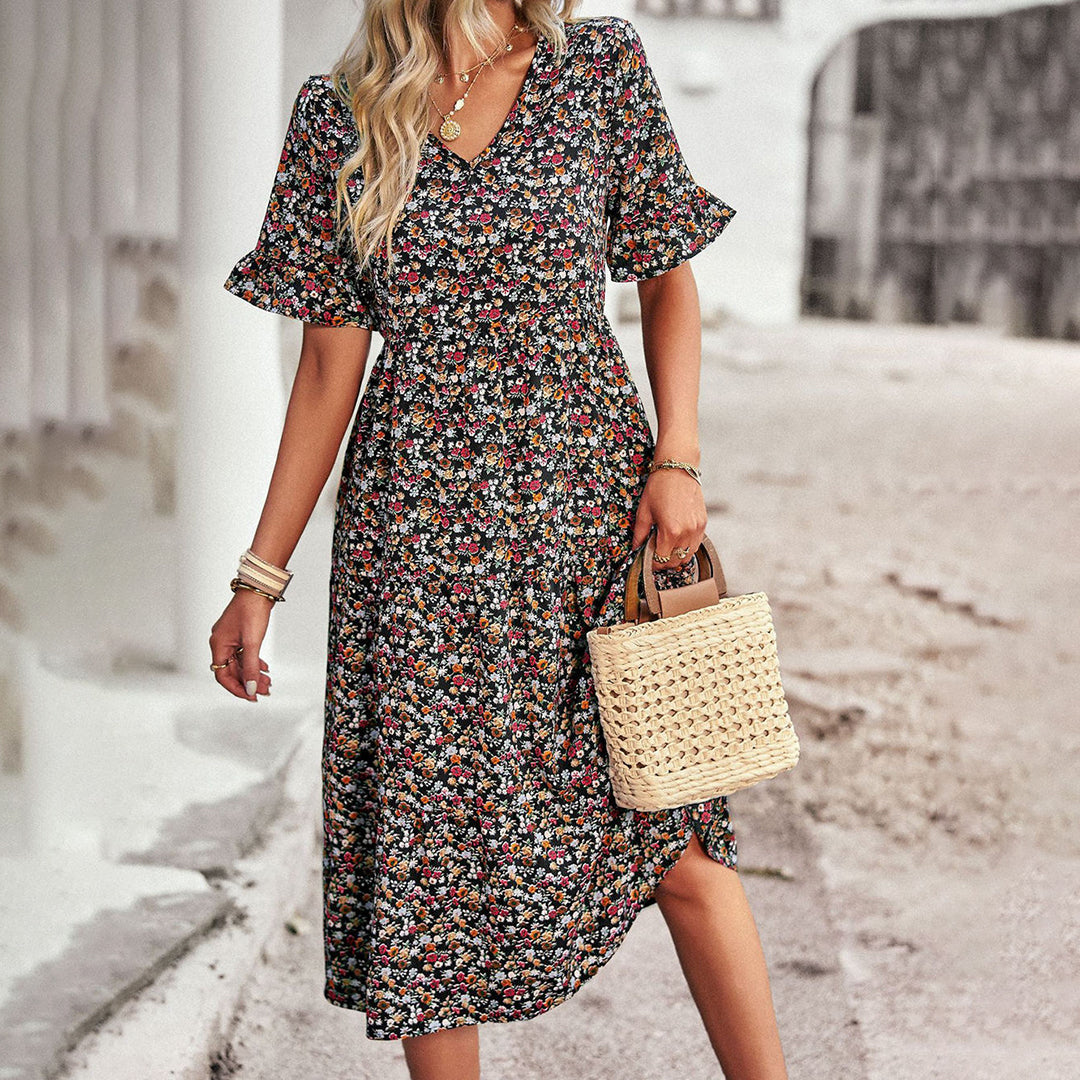 EMERY - Blomstret midikjole