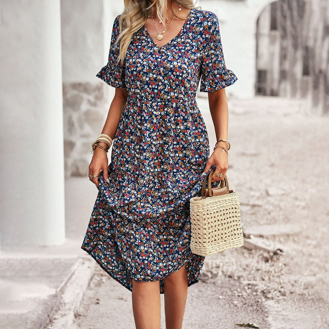 EMERY - Blomstret midikjole