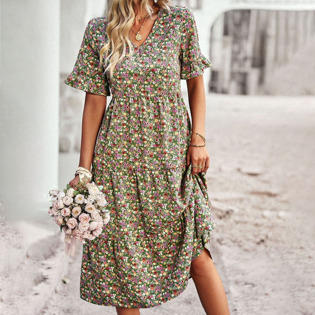 EMERY - Blomstret midikjole