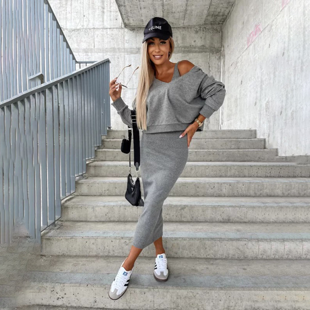 BESSIE - Elegant sett med kjole og genser