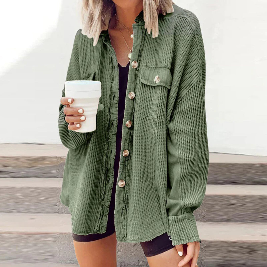 HADLY - Løs ribbestrikket cardigan