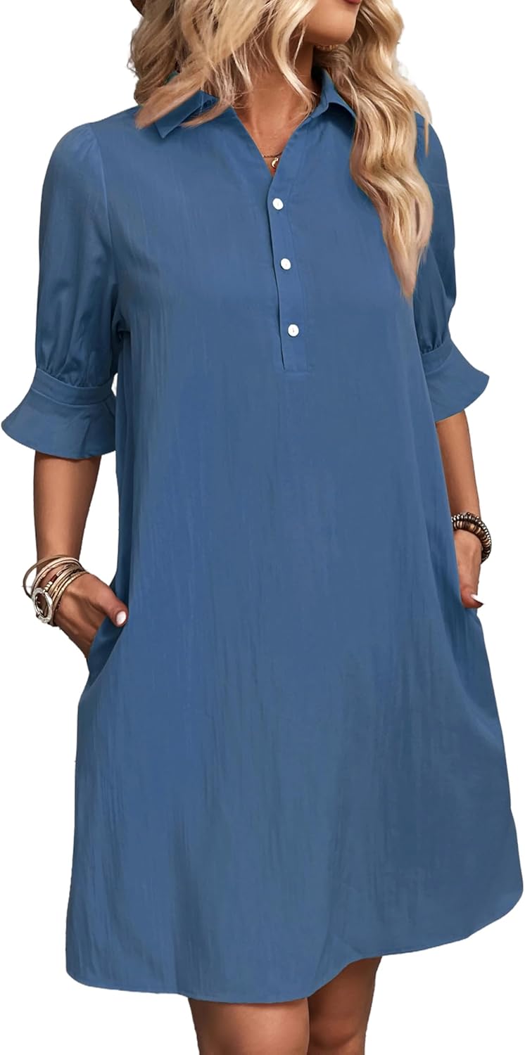 Wanette | Klassisk skjortekjole med volanger