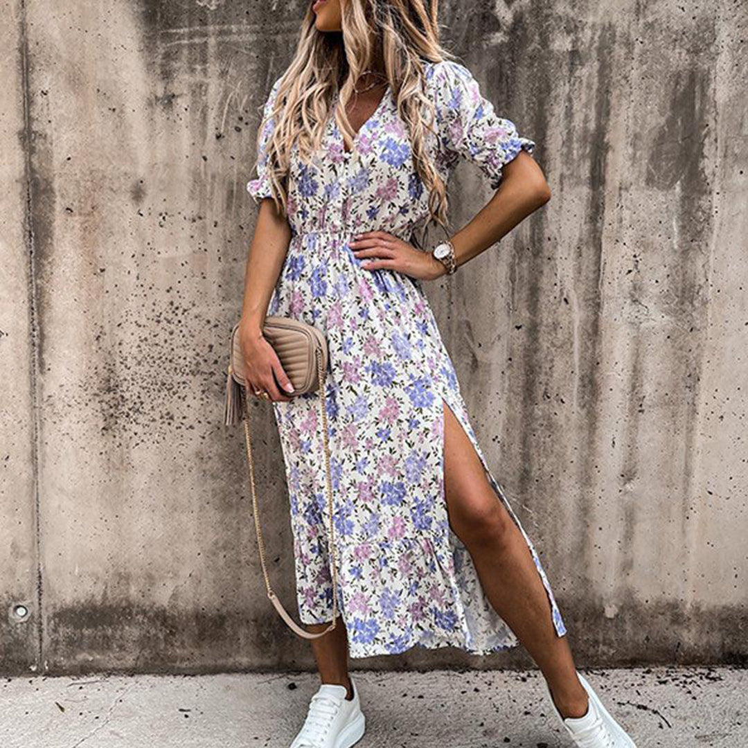 ZANA - Blomstret sommer maxikjole