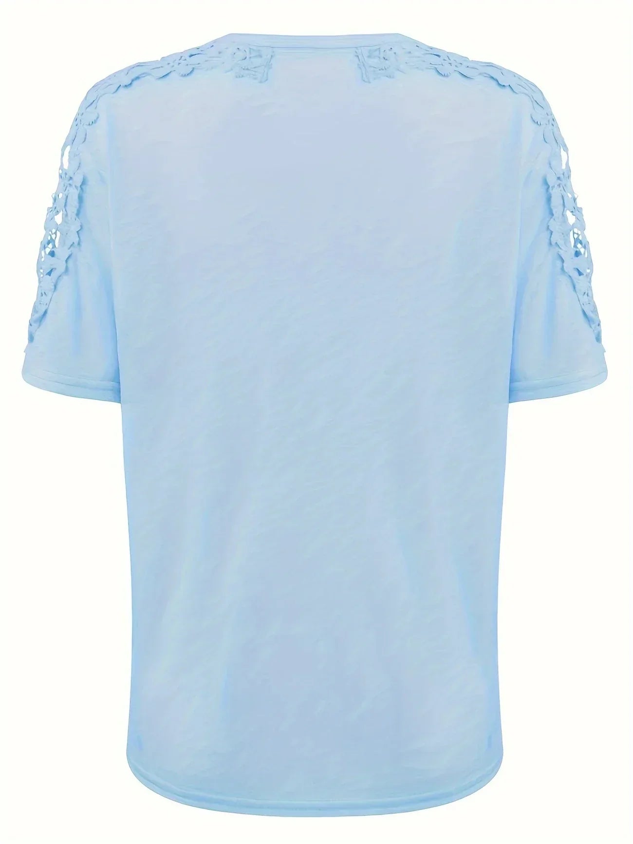 Ancuta - Elegant sommer T-skjorte med korte ermer og blonder