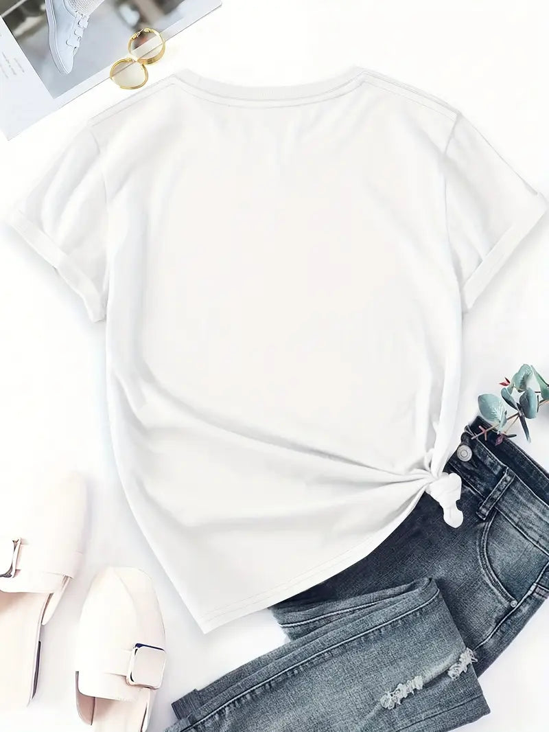 Aimilia - Elegant T-skjorte med Korte Ermer og Blomstertrykk