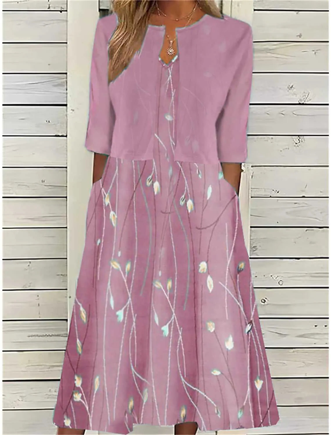 Zinia | Chic to-delt midikjole