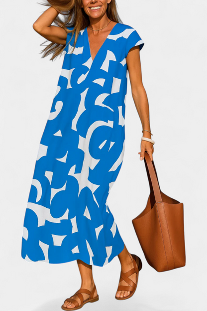 Anna | Chiffonkjole med V-hals