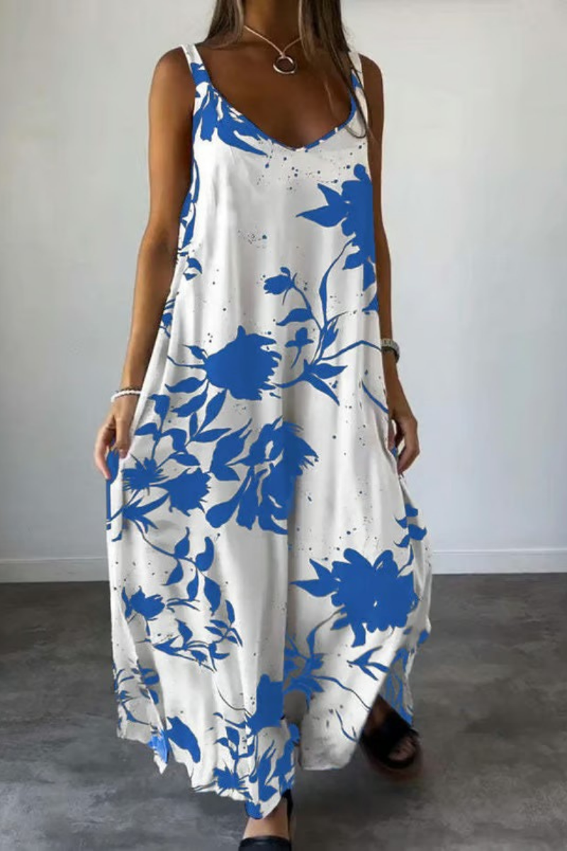 Rossie | Kjeledress uten ermer med stilige blomster