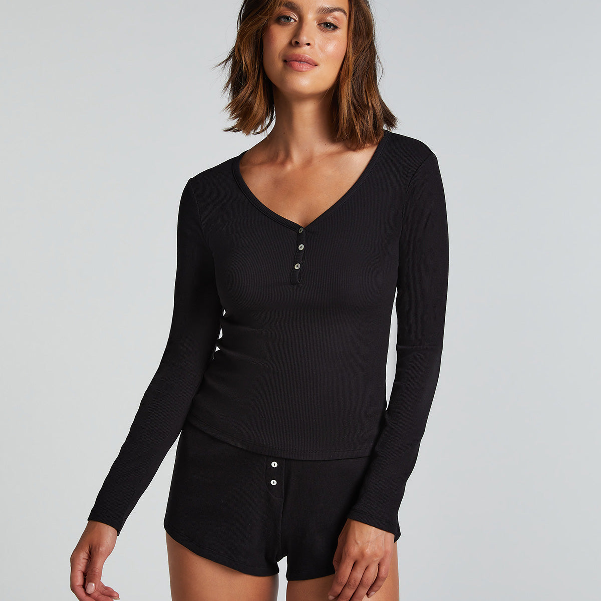 Hunkemöller Short Rib pyjamas, svart