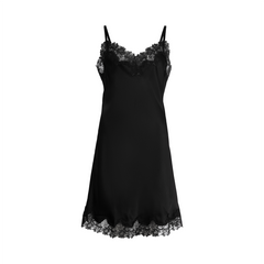 Lady Avenue Pure Silk nattkjole, svart