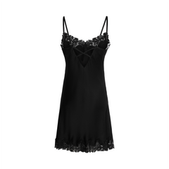 Lady Avenue Pure Silk nattkjole, svart