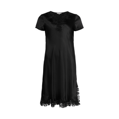 Lady Avenue Pure Silk nattkjole, svart