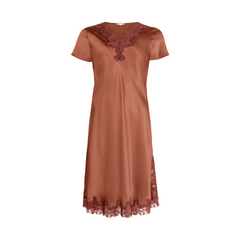 Lady Avenue Pure Silk nattkjole, oransje