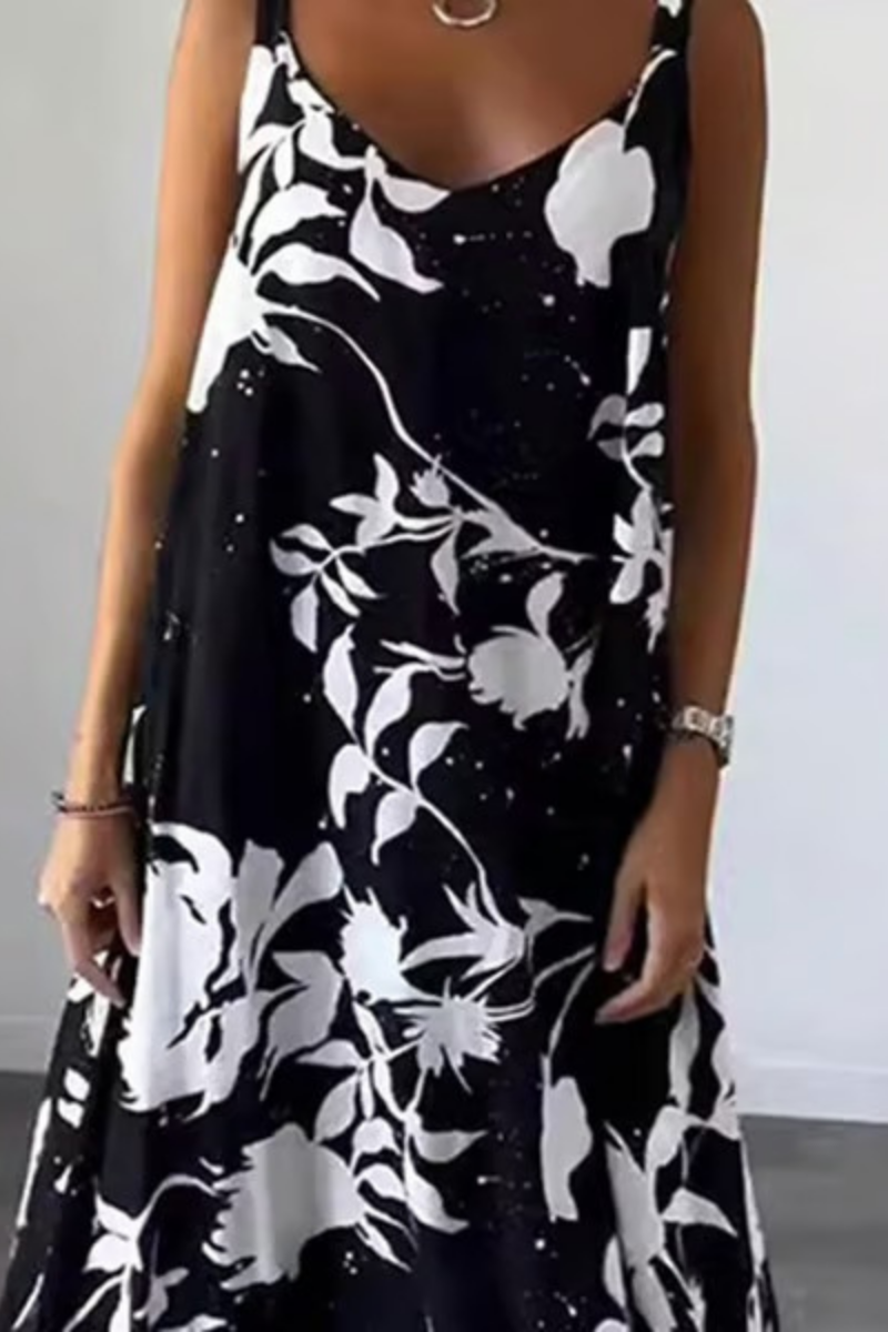 Rossie | Kjeledress uten ermer med stilige blomster