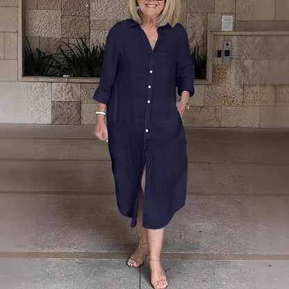 Amelina | Knappeskjorte-kjole uten anstrengelse