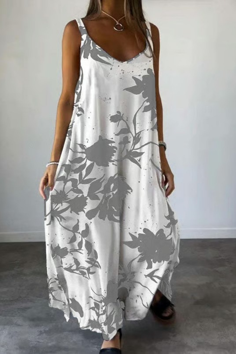 Rossie | Kjeledress uten ermer med stilige blomster