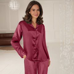 Lady Avenue Satin pyjamas, rød