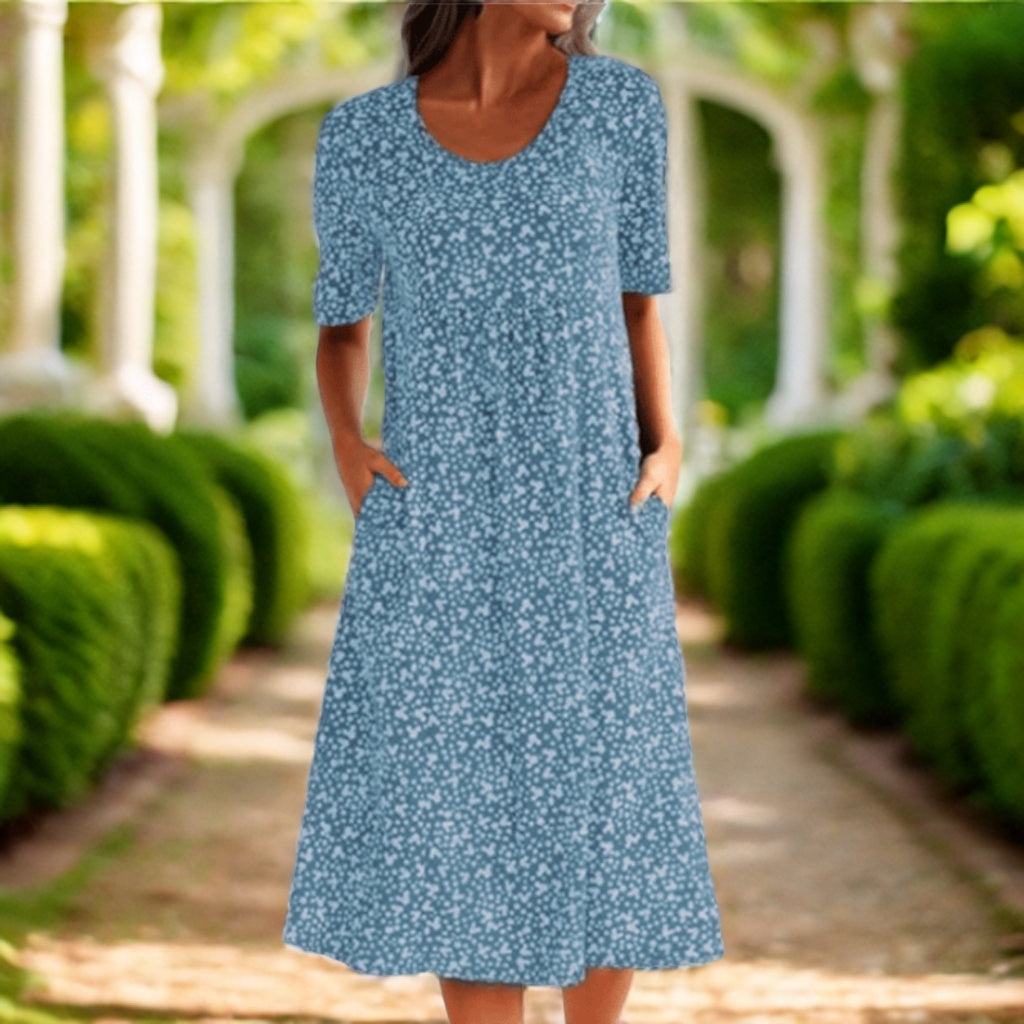 Ayesha | Trendy midikjole med blomster