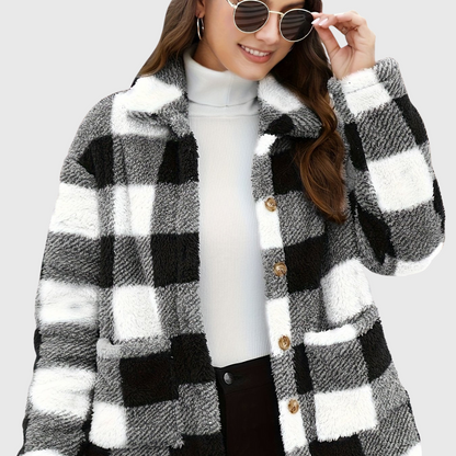 Sophie | Kosejakke i fleece med rutemønster