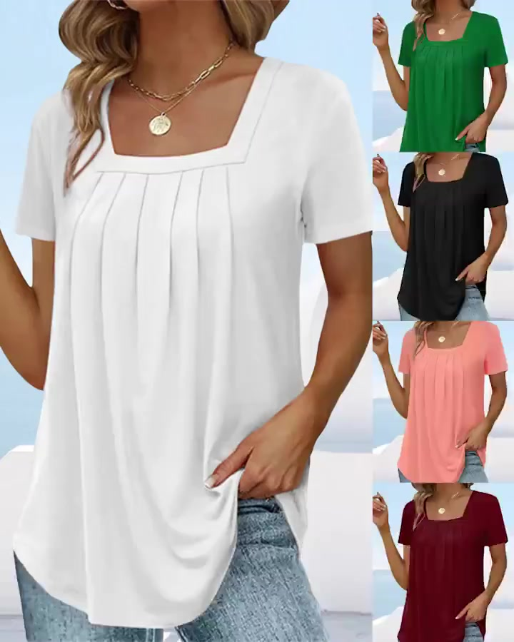 Tishia | Avslappet topp med firkantet hals