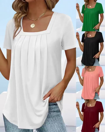 Tishia | Avslappet topp med firkantet hals