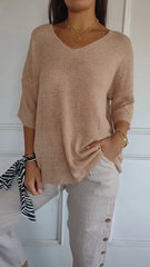 Elin - V-ringad stickad topp