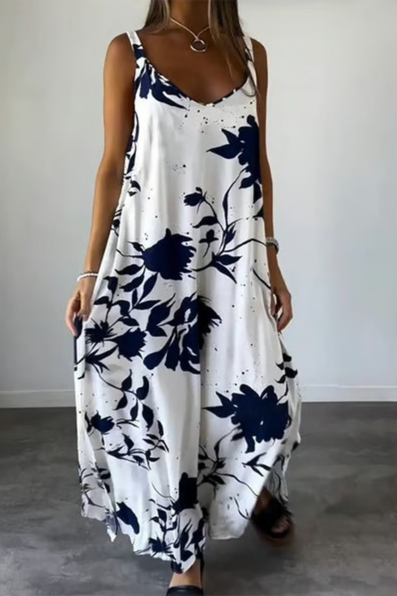 Rossie | Kjeledress uten ermer med stilige blomster