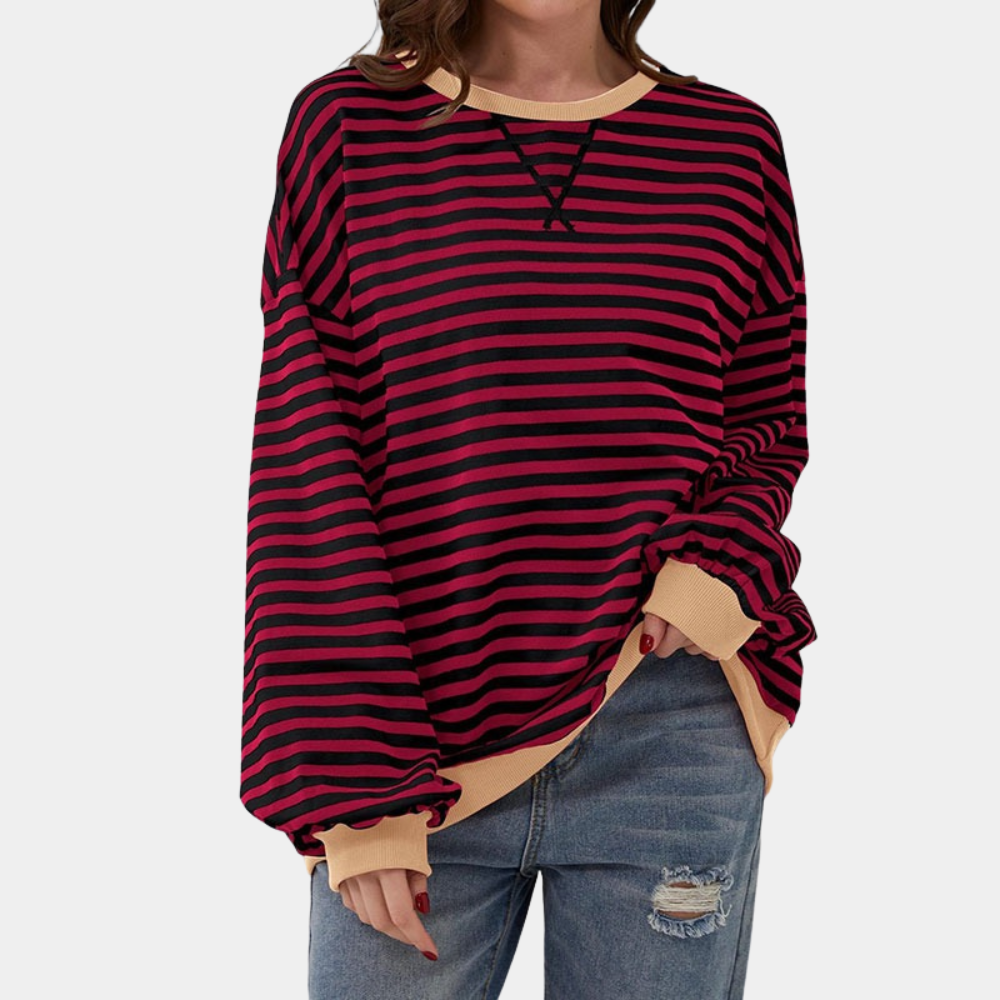 Gioia - Oversized stripete genser for kvinner