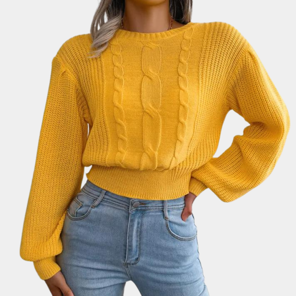 Vårstrikket genser med mønster for kvinner