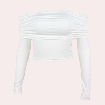Sommer ermet off-shoulder topp for kvinner