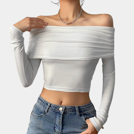Sommer ermet off-shoulder topp for kvinner