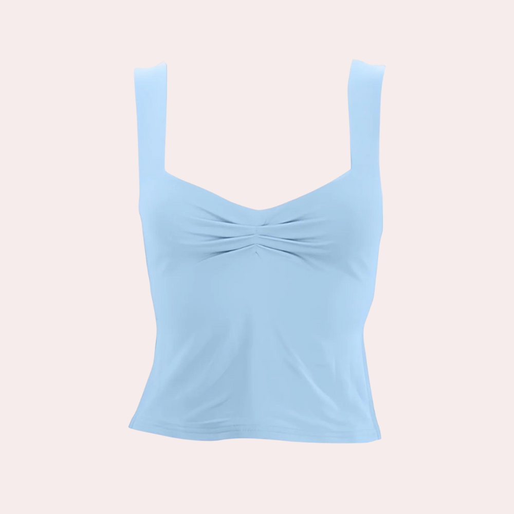 Elegant ermeløs sommerbluse for kvinner