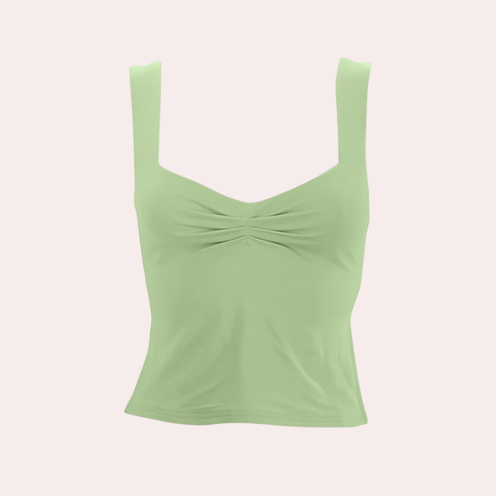 Elegant ermeløs sommerbluse for kvinner