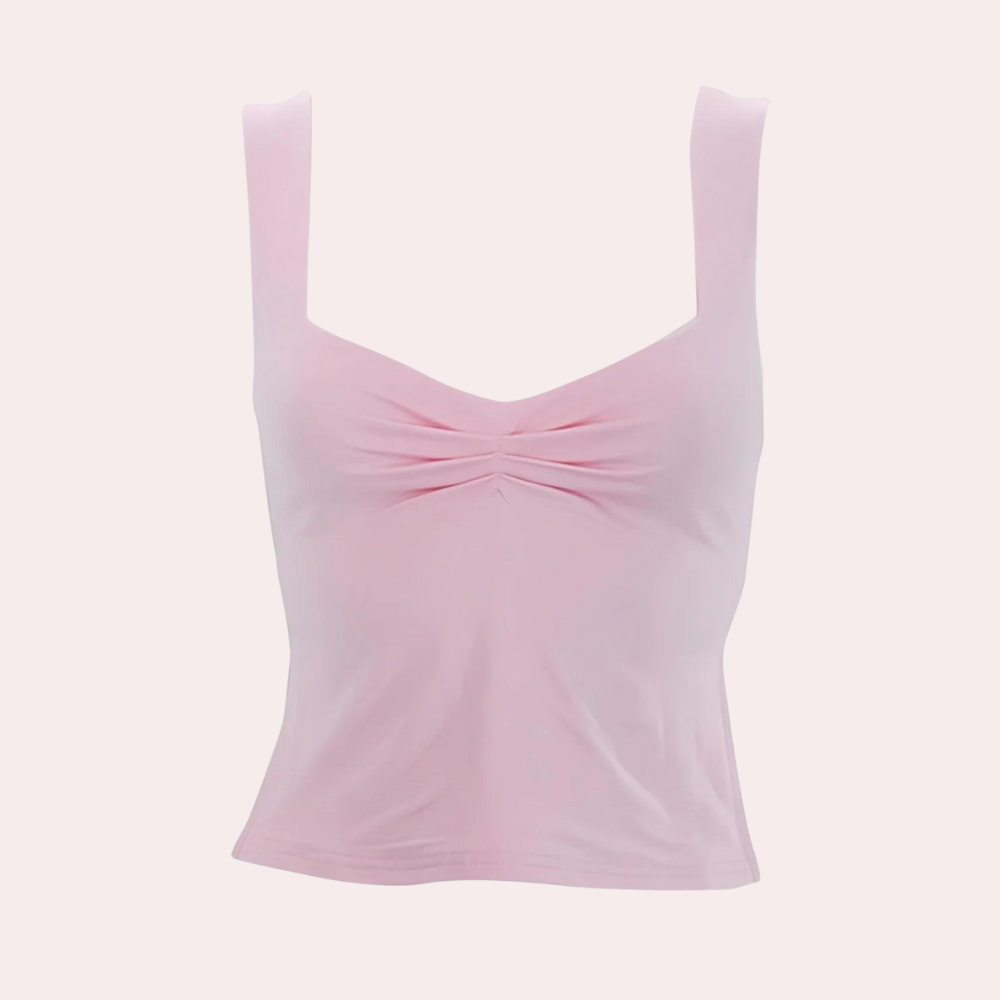 Elegant ermeløs sommerbluse for kvinner