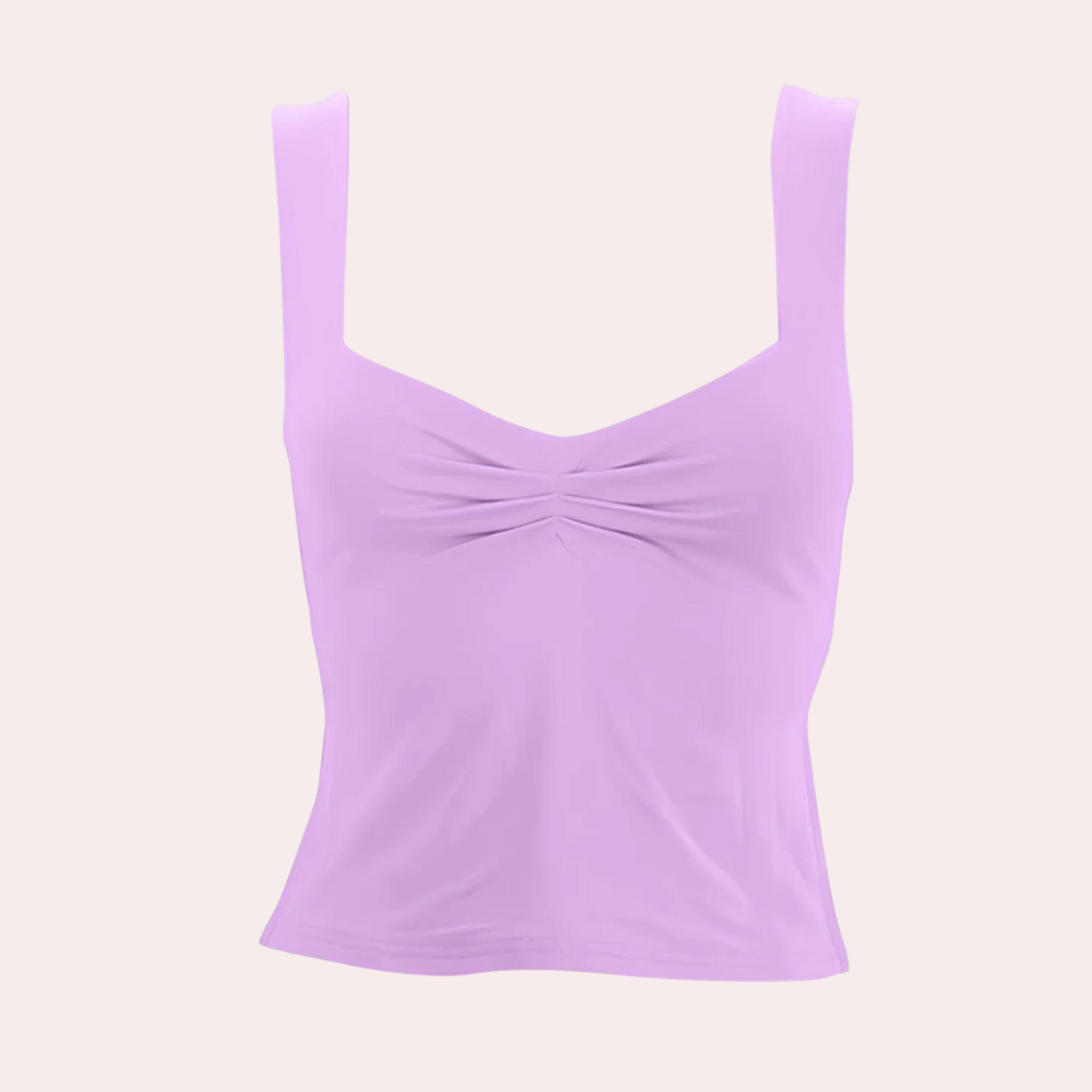 Elegant ermeløs sommerbluse for kvinner