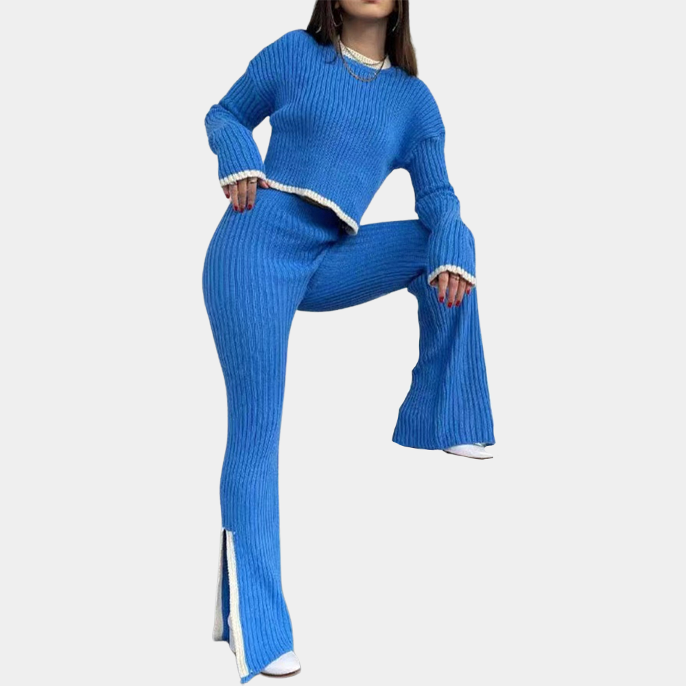 Elegant og komfortabelt to-delt strikkeantrekk for kvinner