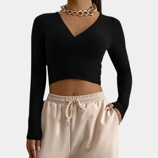 Stilig langermet crop top for kvinner - Perfekt for Sommeren